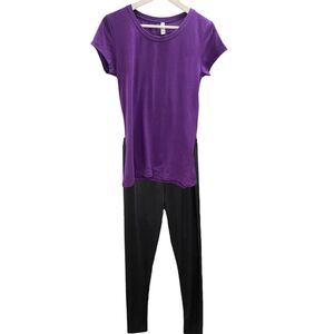 Women's‎ XL Purple Reserved Shirt And XL Black Leggings Outfit - 497